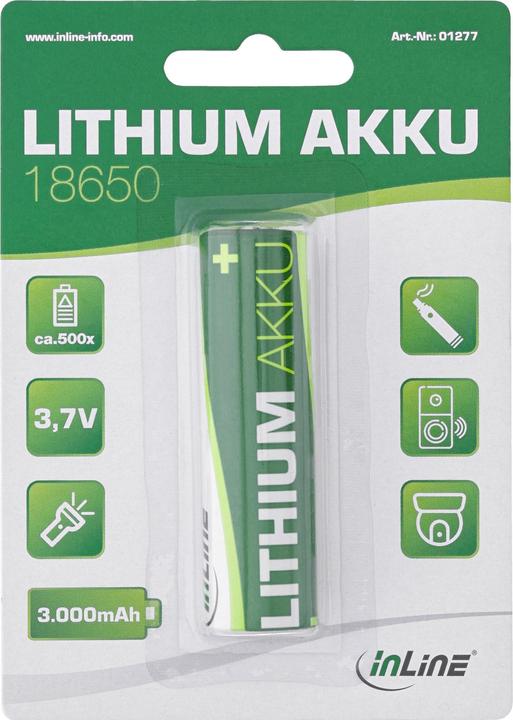 Image du produit InLine Batterie au lithium-ion (1 pcs, 18650, 3000 mAh)
