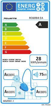 Label énergétique Rowenta RO6984 X-Trem Power Cyclonic Animal Care