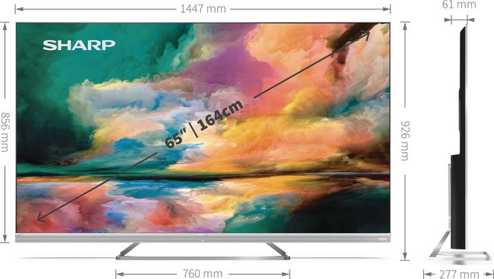Produktbild Sharp 65EQ4EA (65", EQ4, QLED, 4K, 2022)