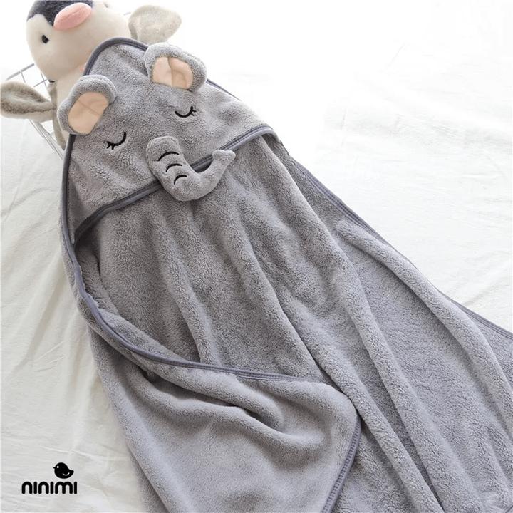 Image du produit Ninimi Serviette de bain à capuche pour bébé (éléphant)