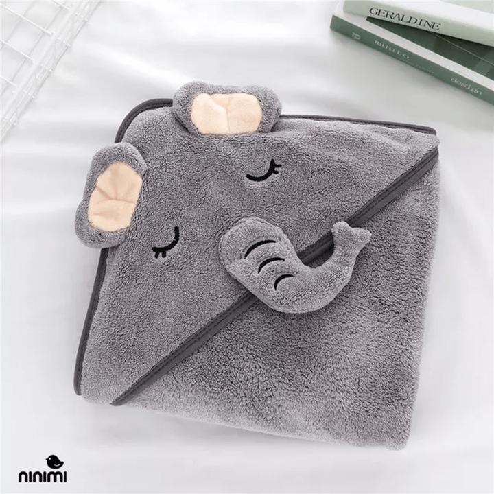 Image du produit Ninimi Serviette de bain à capuche pour bébé (éléphant)