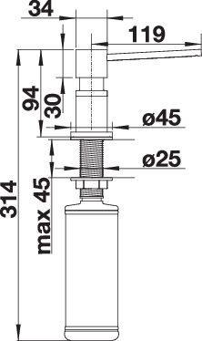 Actual product image Blanco Lato dishwashing liquid dispenser