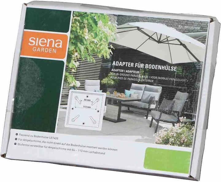 Siena Garden Adapter plate Universal, 64-113 mm, frame made of steel powder-coated in anthracite, to hold