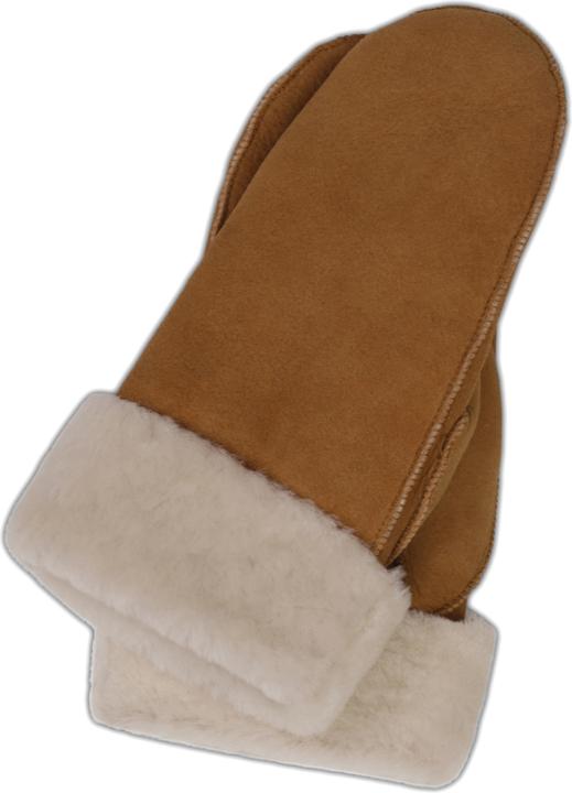 Actual product image Cash-Mere Lederfäustlinge mit Lammfell und Manchette (L)