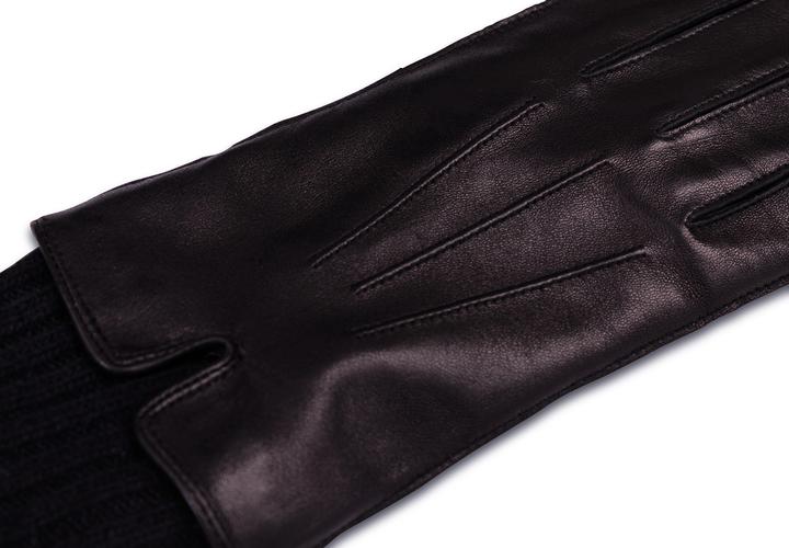 Actual product image Cash-Mere Lederhandschuhe mit Pulswärmer und Touchscreen tauglich (M)