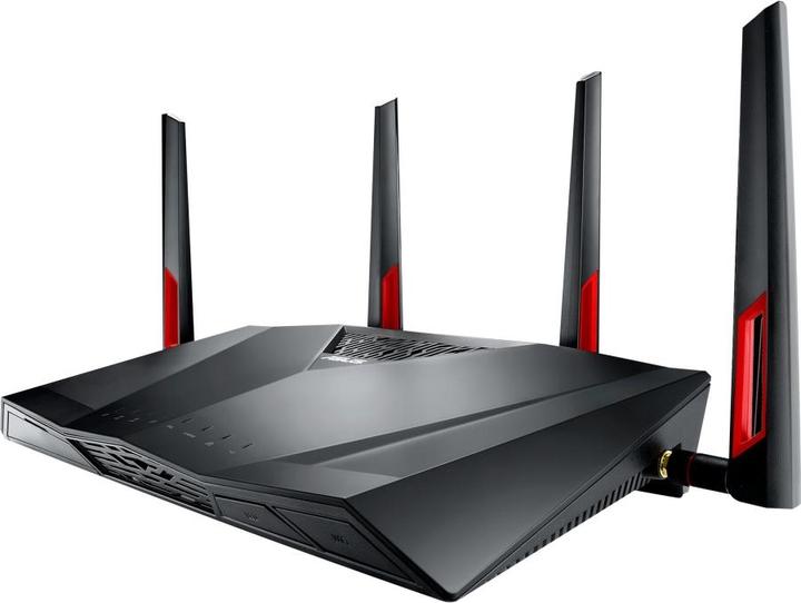 Actual product image ASUS DSL-AC88U wireless router Gigabit Ethernet Dual-band ( / ) Black, Red