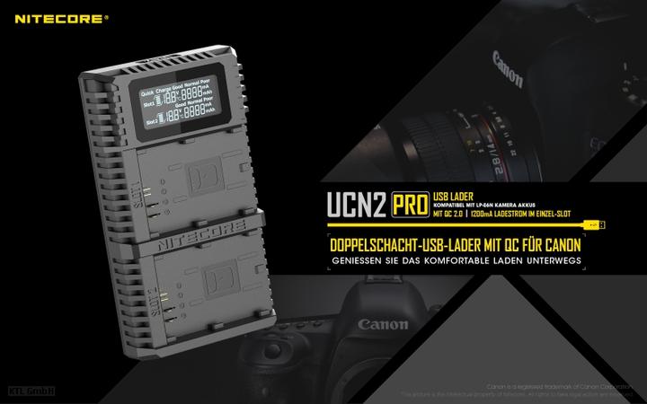Produktbild Nitecore UCN2 PRO - für Canon Cameras (Kamera Akku Ladegerät)