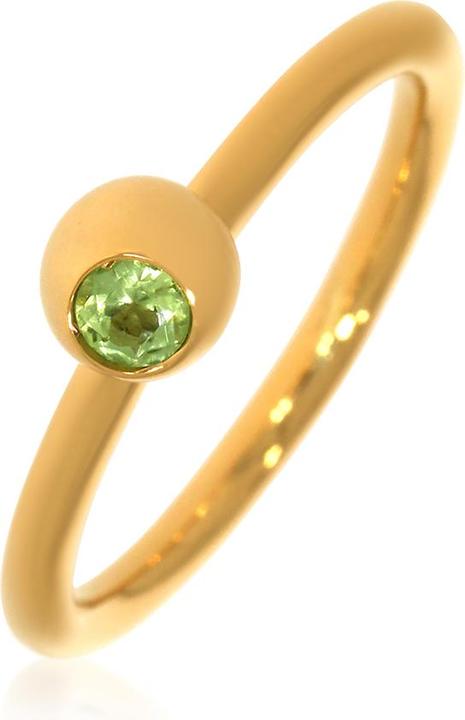 Xen Ring mit 3 mm Peridot ca. 0,12 ct. gelbvergoldet