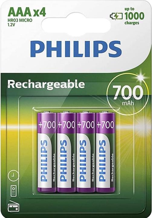 Actual product image Philips Rechargeable (4 pcs., AAA, 1000 mAh)