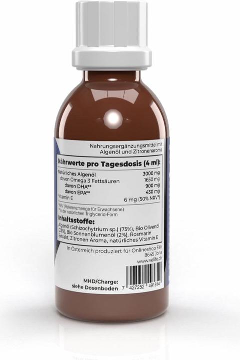 Immagine prodotto VeLife Olio di alghe Omega 3 vegan 100 ml (1 Pezzo/i, Olio, 175 g)