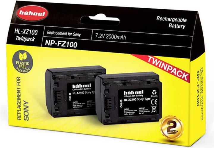 Actual product image Hähnel HL-XZ100, 2pcs camera battery replaces original battery NP-FZ100 7.2 V 2000 mAh (Camera battery)