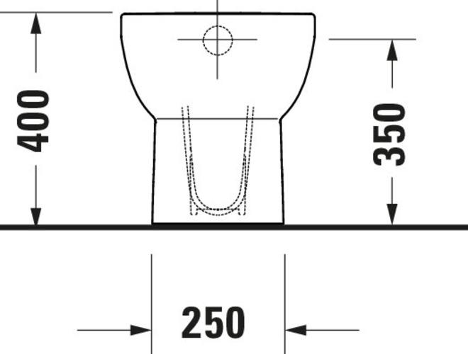 Produktbild Duravit Stand-WC DURASTYLE BASIC RIMLESS ti. 365x560mm Ab se HygieneGlaze weiss