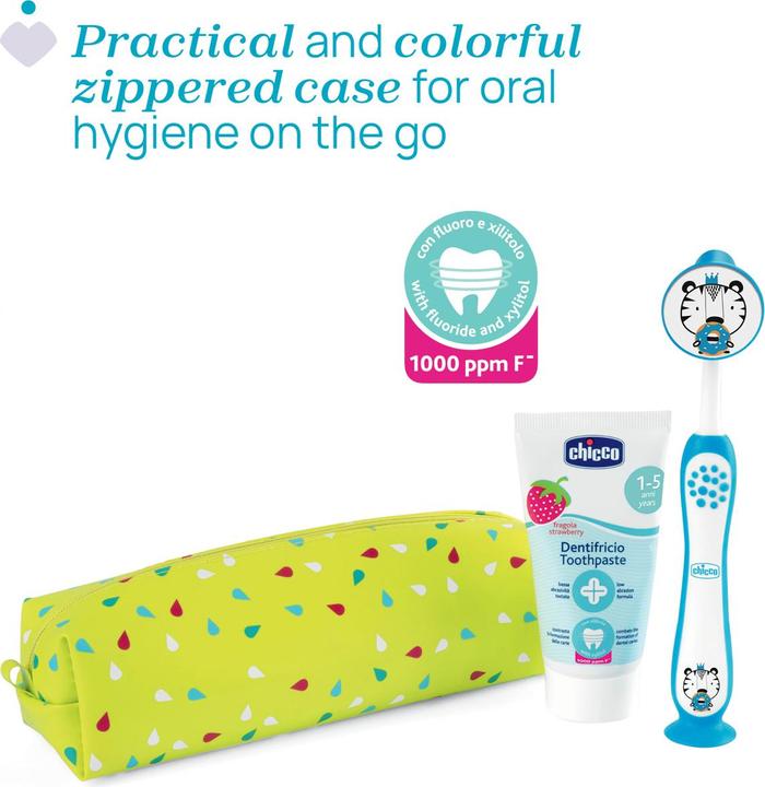 Actual product image Chicco Oral Set DROPS TIGER, with fluoride - 36m+ (Extra soft, 1 x)