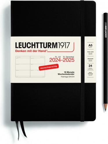 Produktbild Leuchtturm1917 LEUCHTTURM 3T/S MED.18mon HC SCHW. (A5, Harter Einband)