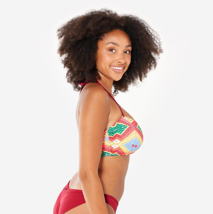 Actual product image Olaian Bikini-Oberteil Damen Bandeau Surfen Lori Sangria rot (80)