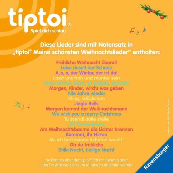 Produktbild Ravensburger tiptoi Meine schönsten Weihnachtslieder (Deutsch, Cee Neudert, Kerstin M. Schuld, 2022)