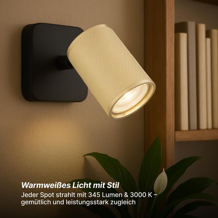 Produktbild Brilliant Marty LED Wandspot sand schwarz/matt gold (345 lm, GU10)