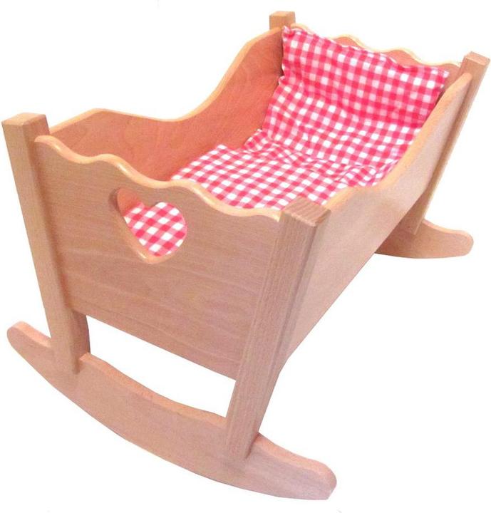 Actual product image Magni Wooden doll's cradle red white chequered 3 pieces