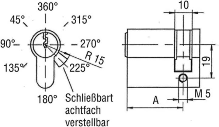 Actual product image BKS Profile half cylinder 8900 35/10 mm Number of keys: 3 different keyings (Profile cylinder)