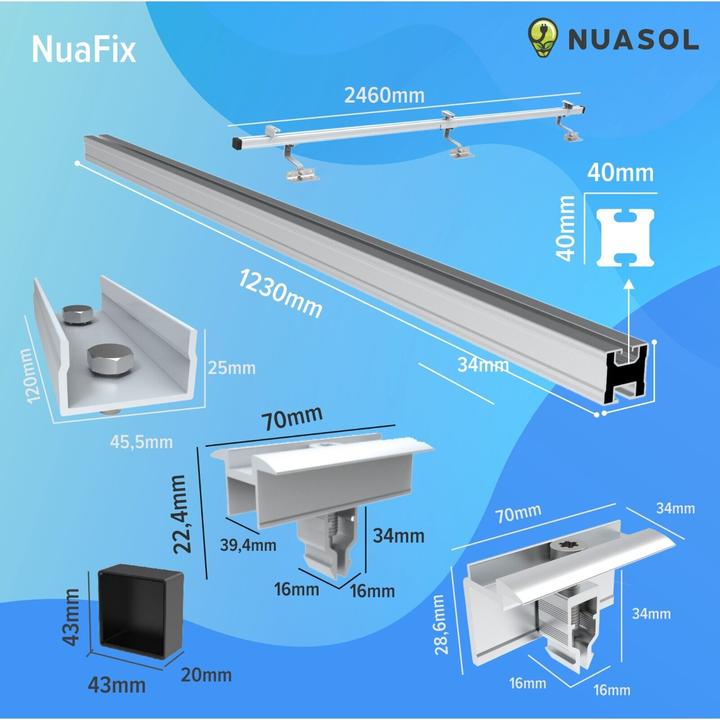 Image du produit Nuasol Kit de montage sur toit en tuiles (Matériel de montage du système solaire)