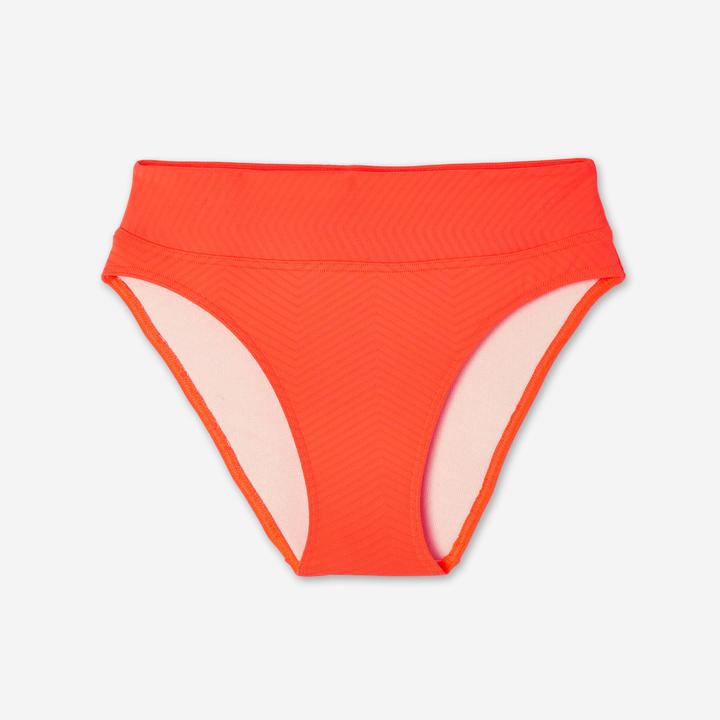 Actual product image Olaian Bikini-Hose Damen hoher Bund strukturiert Nora neonorange (40, 42)