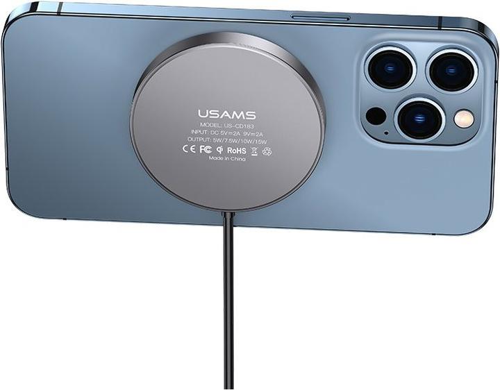 Image du produit Usams Ład. indukcyjna US-CD183 magnetic 15W czarny/black CD183CDX01 (15 W)