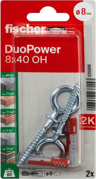 Produktbild Fischer SB Nylondübel Duopower mit Ösenhaken (2 Stk.)