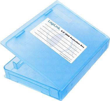 Actual product image LogiLink HDD box for external 2.5" hard drives, blue Protective box, tropical and water-resistant, lockable