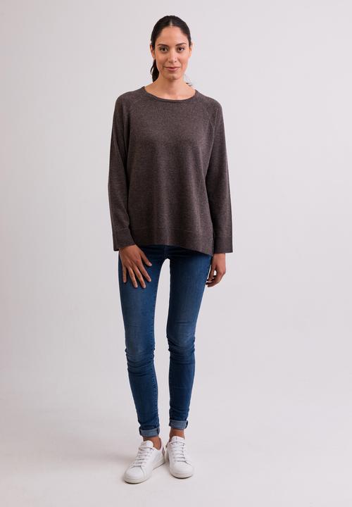 Actual product image Cash-Mere Kaschmir Rundhals Pullover mit Seitenschlitzen (M)