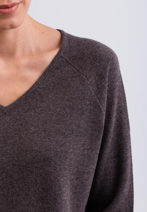 Produktbild Cash-Mere Kaschmir V-Ausschnitt Pullover mit Seitenschlitzen (S)