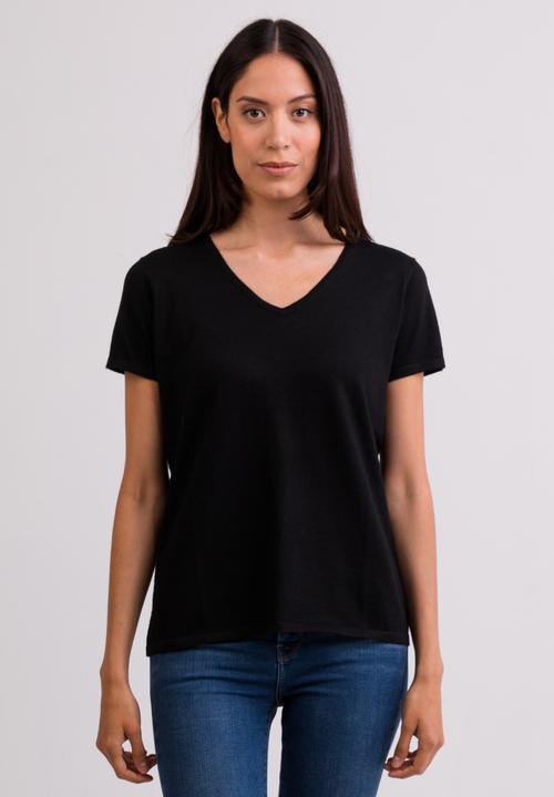 Cash-Mere Kaschmir T-Shirt mit V-Ausschnitt