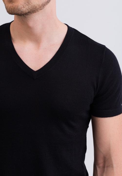 Actual product image Cash-Mere Kaschmir T-Shirt mit V-Ausschnitt (XXL)