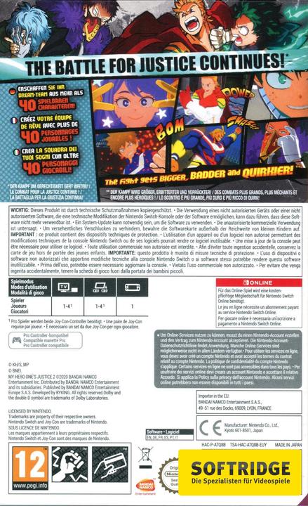 Produktbild Bandai Namco My Hero One's Justice 2 (Switch Lite, Switch OLED, Switch, Multilingual)