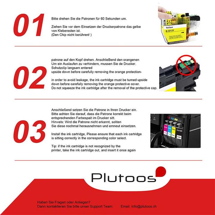 Image du produit Plutoos Brother LC-3213 Cartouches XXL compatibles, jeu de 4 couleurs (M, Y, C, CF)