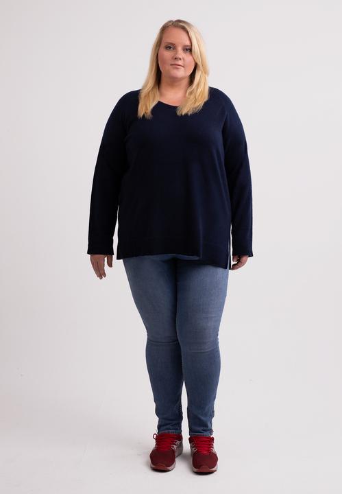 Produktbild Cash-Mere Kaschmir V-Ausschnitt Pullover mit Seitenschlitzen (3XL)