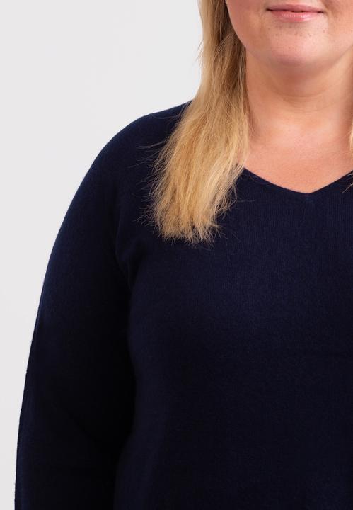 Produktbild Cash-Mere Kaschmir V-Ausschnitt Pullover mit Seitenschlitzen (3XL)