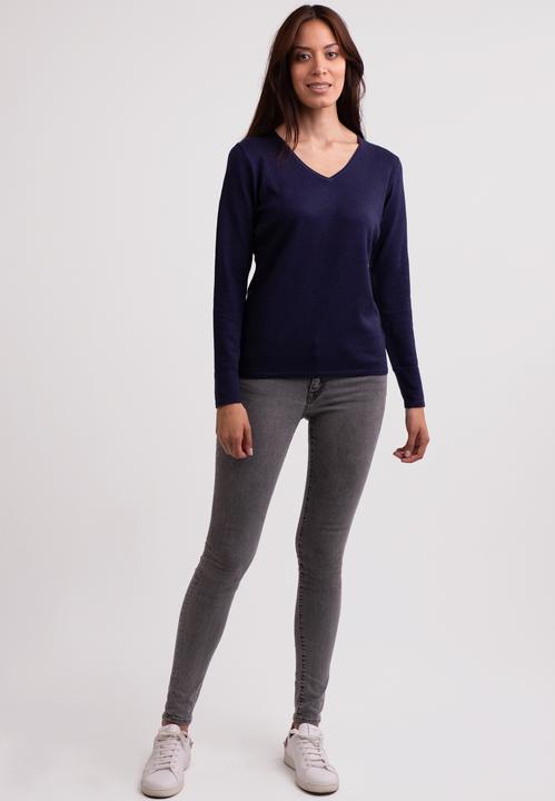 Actual product image Cash-Mere Seide Kaschmir V-Ausschnitt Pullover (XL)