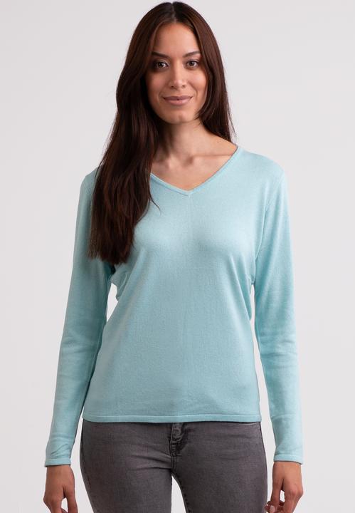 Cash-Mere Seide Kaschmir V-Ausschnitt Pullover