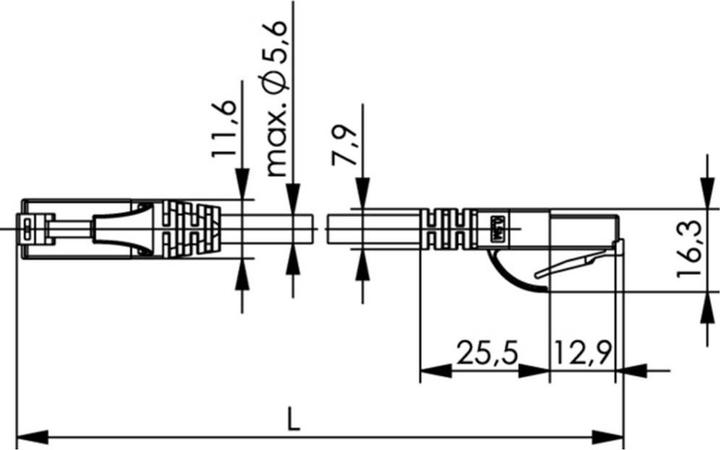 Produktbild Telegärtner Patch-Kabel (U/UTP, CAT5e, 1 m)