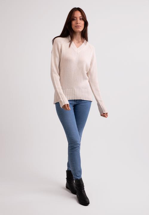 Actual product image Cash-Mere Recycelter Kaschmir V-Ausschnitt Pullover (L)