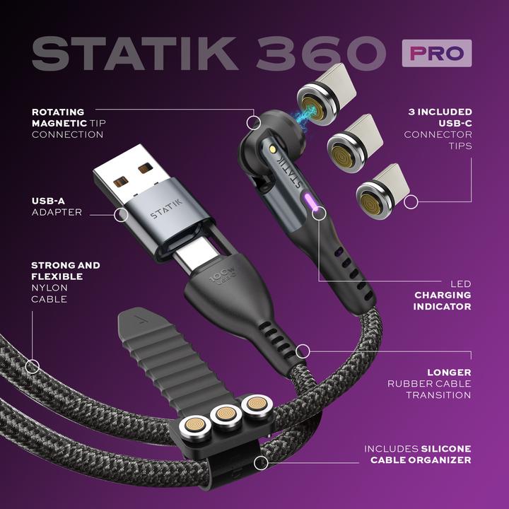 Actual product image Statik 360 PRO - USB-C Kabel (2 m, USB 2.0, 100 W)