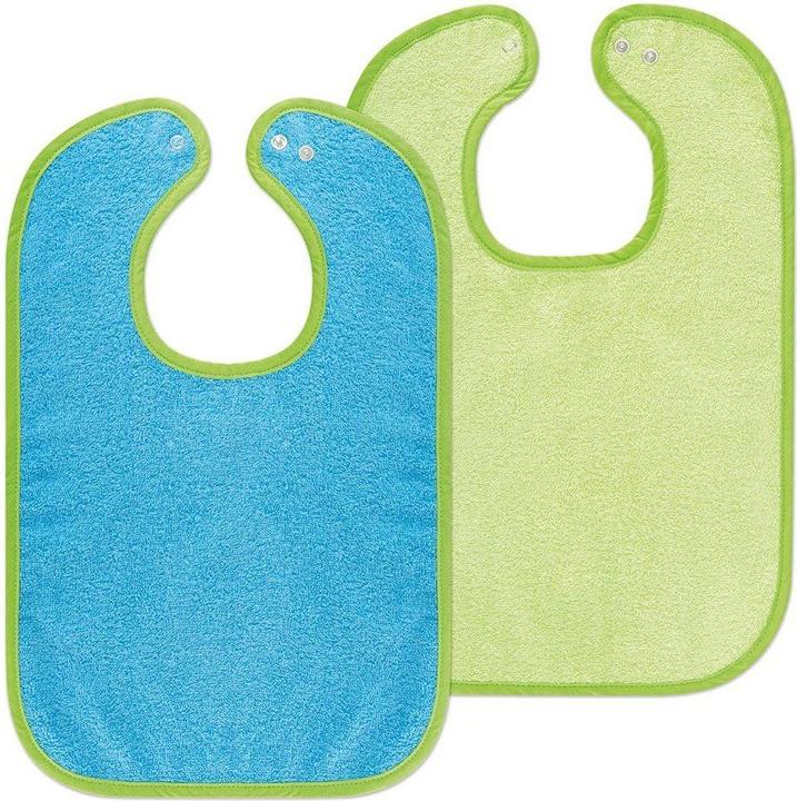 Bib set of 2 giant bibs with press studs - ocean lime