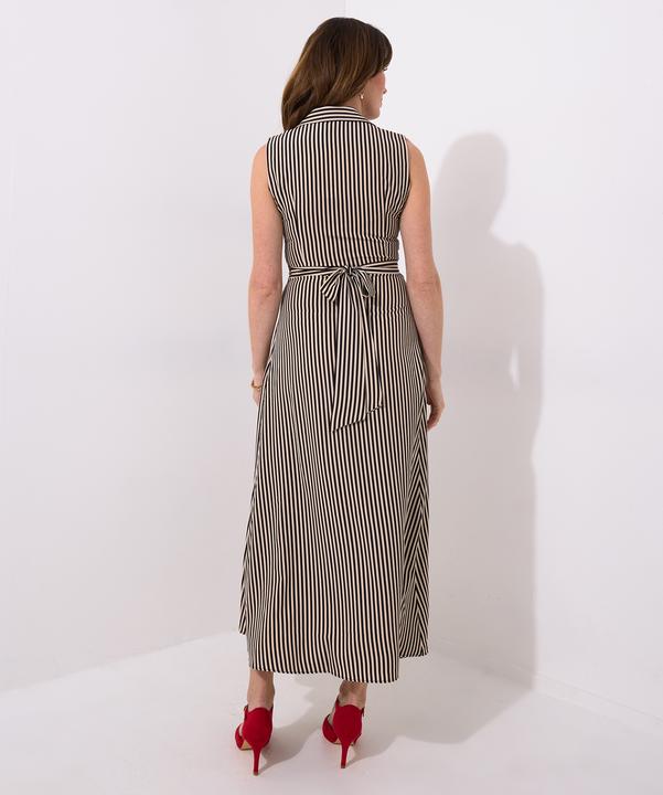 Actual product image Joe Browns Monochrome Striped Sleeveless Collared Midi Dress