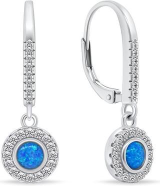 Brilio Silver - Decent silver earrings with opals EA1167WB