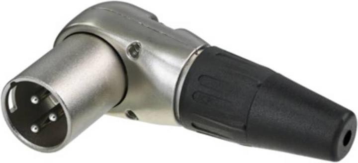 Actual product image Rean 3-pole right-angle cable plug, chrome-plated housing, gold-plated contacts