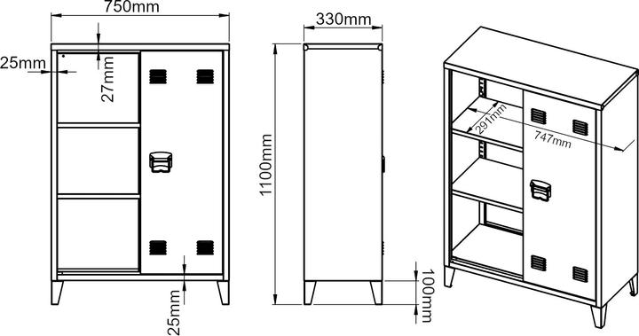 Actual product image En.Casa Oripää (110 x 75 x 33 cm)