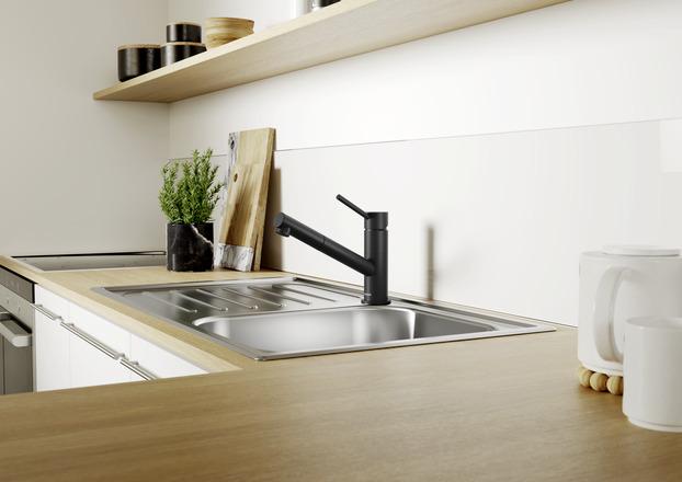 Immagine prodotto Blanco KANO-S nero opaco | Bassa pressione | Con tubo estraibile | Antiriflusso | Ker