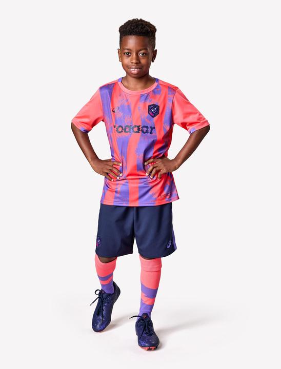 Immagine prodotto Kipsta Kinder Fussball Trikot kurzarm - VIRALTO Kids Roarrr Mandrill rot/violett