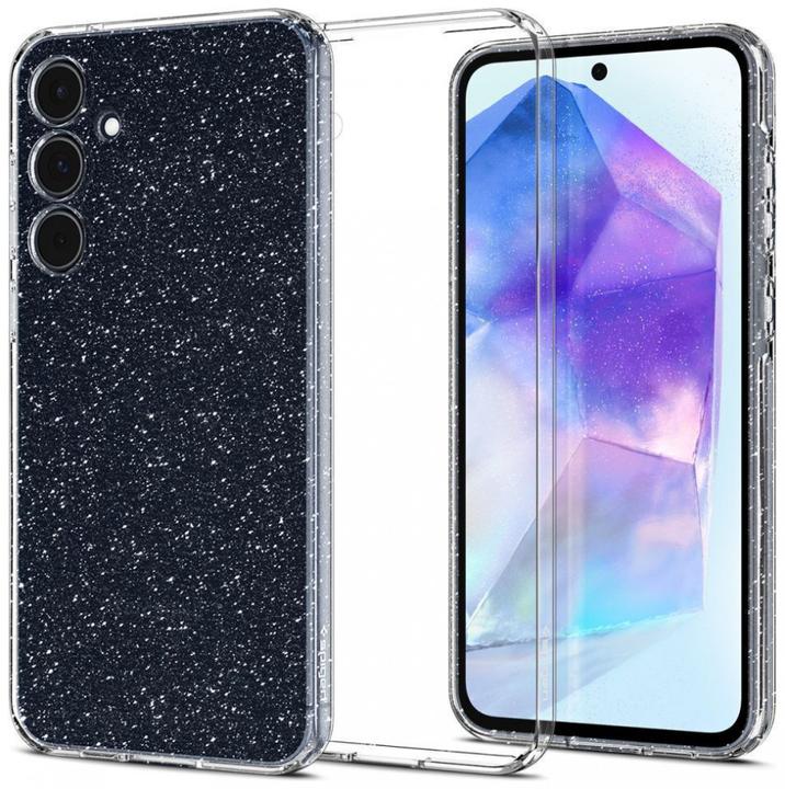 Actual product image Spigen Liquid Crystal case for Samsung Galaxy A55 5G - transparent and glitter (Samsung Galaxy A55)