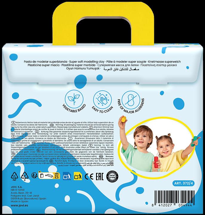 Actual product image Jovi My First Plastilina Baby modelling clay, 4 x 38 g in carton, assorted colours
